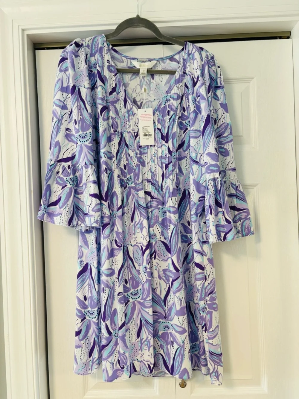 Lilly Pulitzer NWT Danika Tunic Dress Purple Elephant In The Bloom Size 10 - Picture 4 of 9